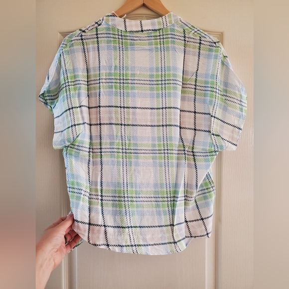 Olivaceous Plaid Summer Tie Top Size S NWT - Picture 2 of 2